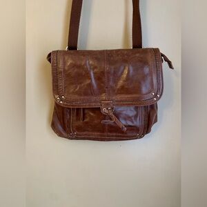 The Sak Ventura Brown Leather Backpack Crossbody Bag Convertible Boho Chic